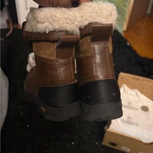 UGG Brown Leather-Look Lace-Up Boot